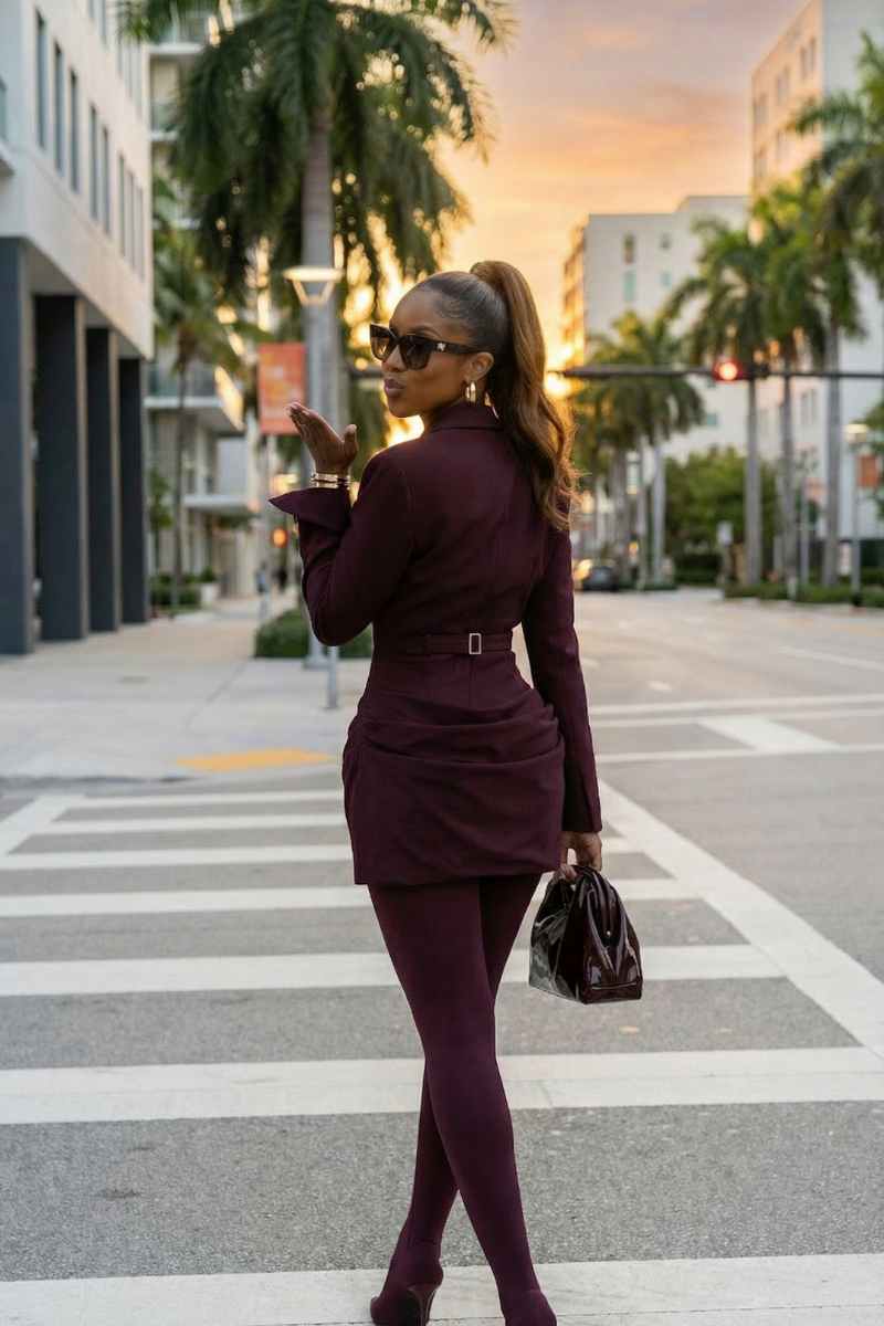 Bordeaux Boss Corset dress