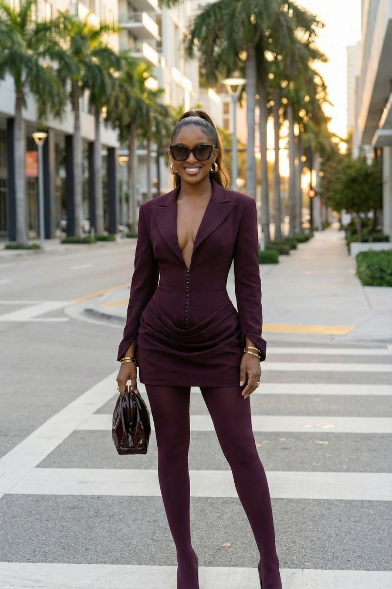 Bordeaux Boss Corset dress